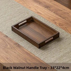 Tea Tray - Wooden Walnut Rectangular
