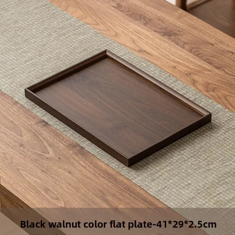 Tea Tray - Wooden Walnut Rectangular