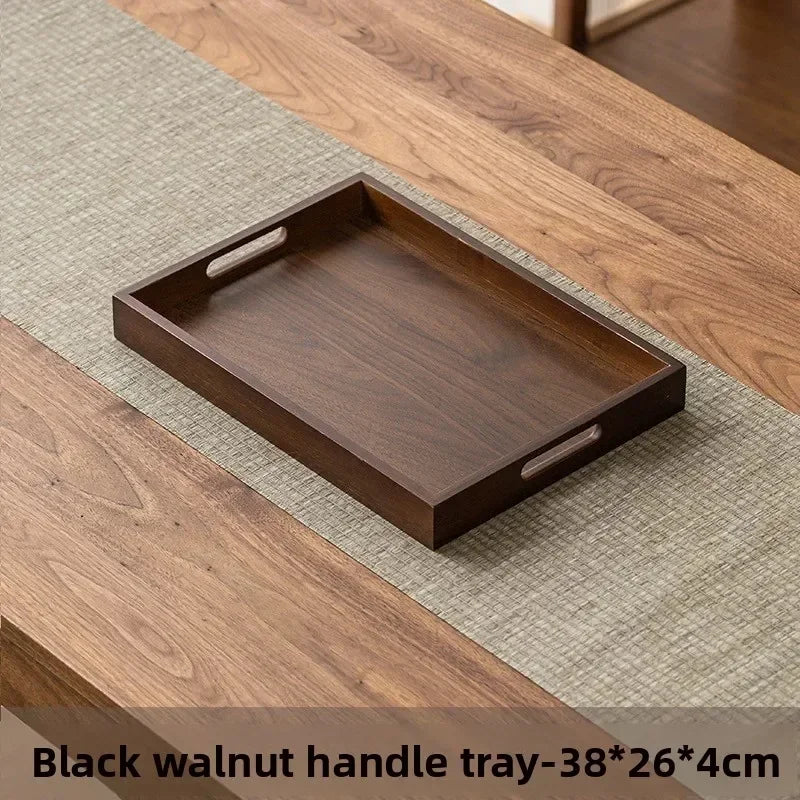 Tea Tray - Wooden Walnut Rectangular