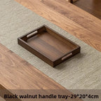 Tea Tray - Wooden Walnut Rectangular