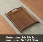 Tea Tray - Wooden Walnut Rectangular