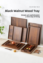 Tea Tray - Wooden Walnut Rectangular