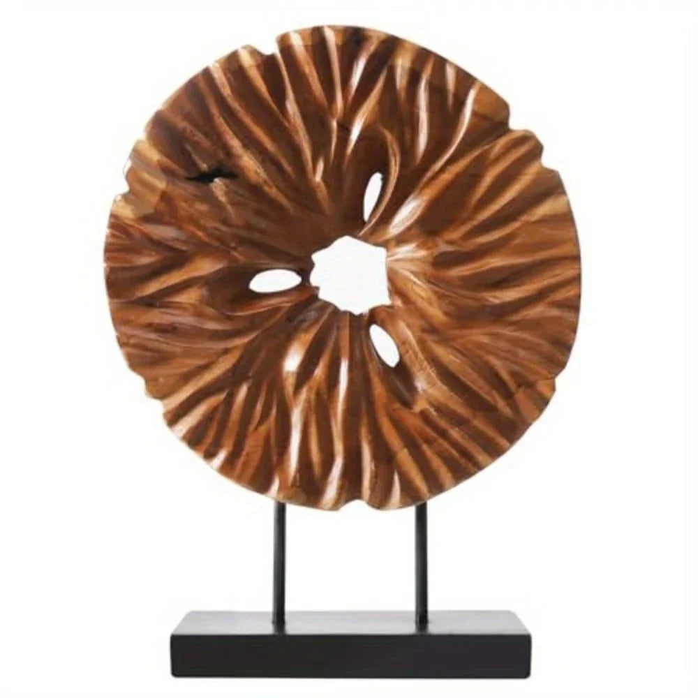 Natural teak root sculpture, handcrafted wooden art piece - House of Avana