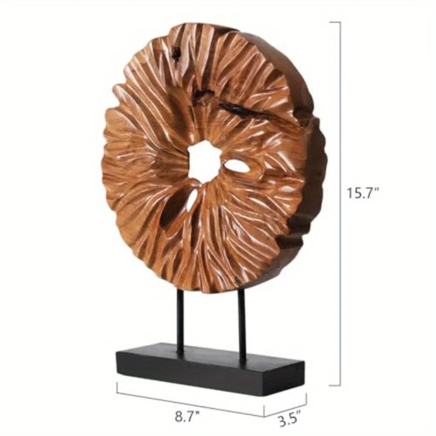 Natural teak root sculpture, handcrafted wooden art piece - House of Avana