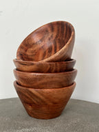 Teak Wood Small Serving Bowls - Set of 2 or 4 Busa Designs