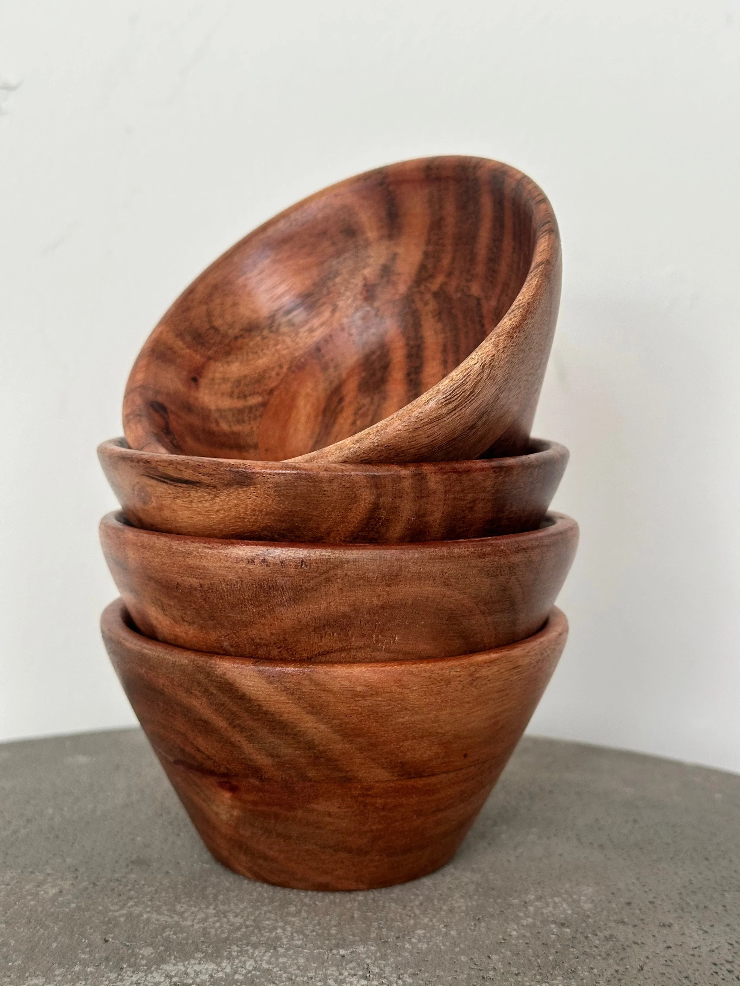 Teak Wood Small Serving Bowls - Set of 2 or 4 Busa Designs