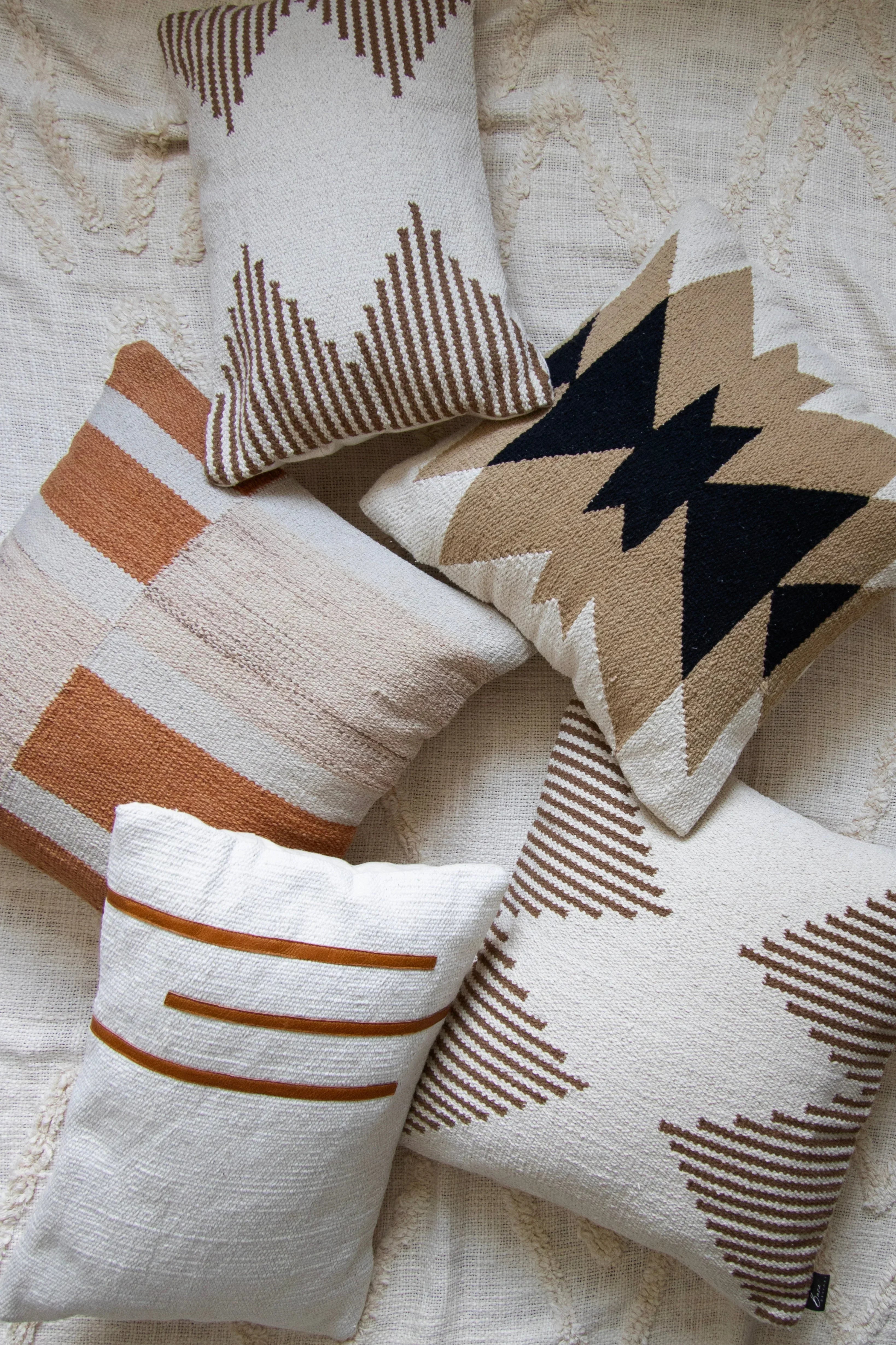 Tehran Pillow Cover – Neutral Kilim Inspired Boho Throw Pillow