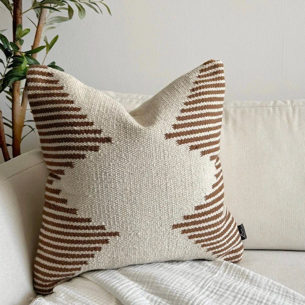 Tehran Pillow Cover – Neutral Kilim Inspired Boho Throw Pillow