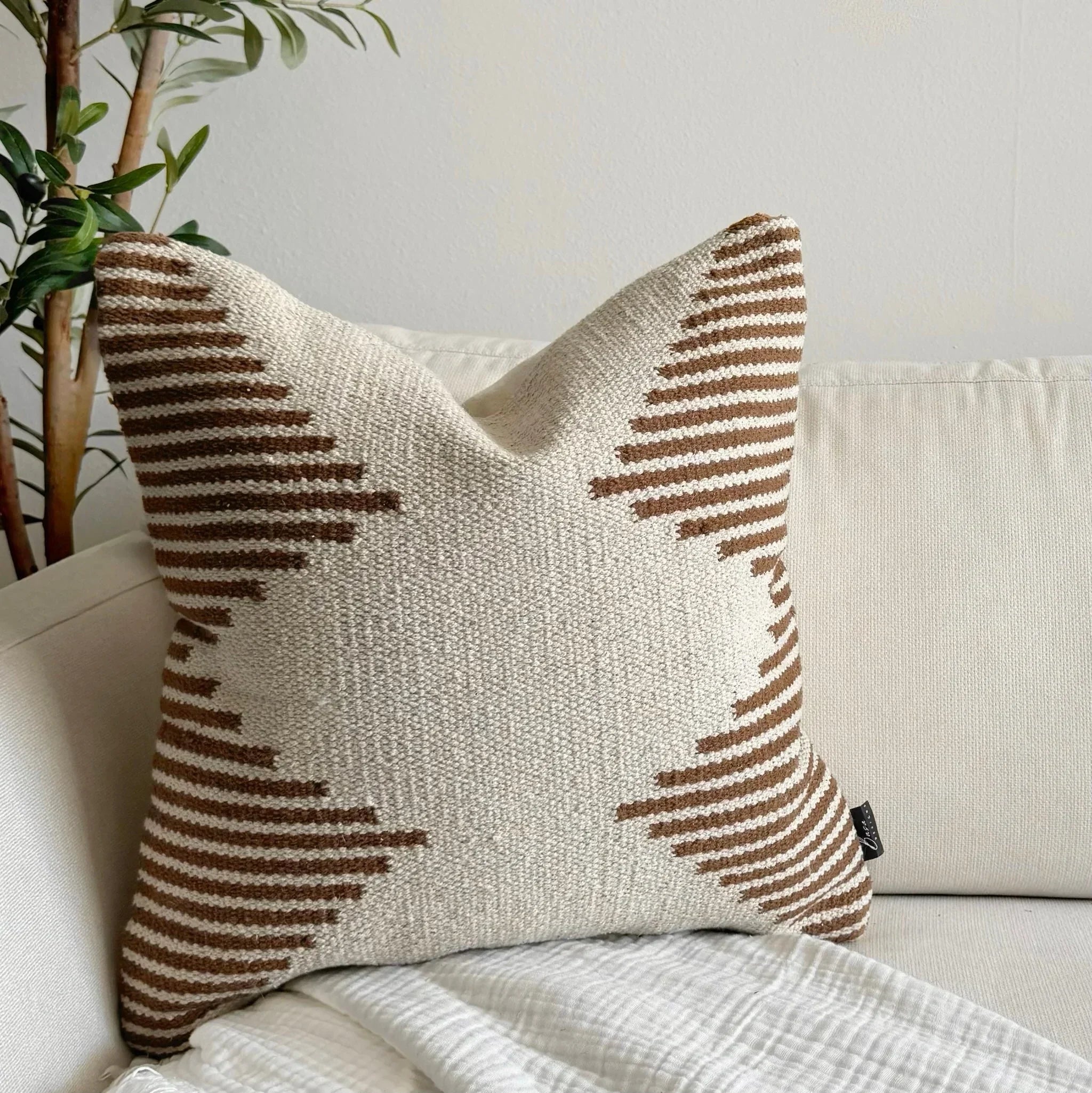 Tehran Pillow Cover – Neutral Kilim Inspired Boho Throw Pillow