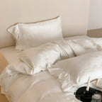 Tencel Silky Floral Ruffle Bedding Set / Snow White Ever Lasting