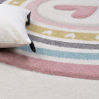 Kids Rug Cosmo with Rainbow & Hearts in Cream RugYourHome