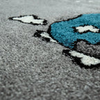 Space Rug for Kids with Astronauts & Rockets in Grey RugYourHome