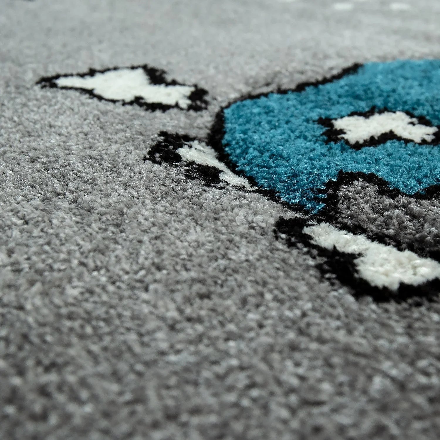 Space Rug for Kids with Astronauts & Rockets in Grey RugYourHome