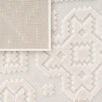 In- & Outdoor Rug Marrakesh High-Low Diamond Effect Pattern Cream RugYourHome