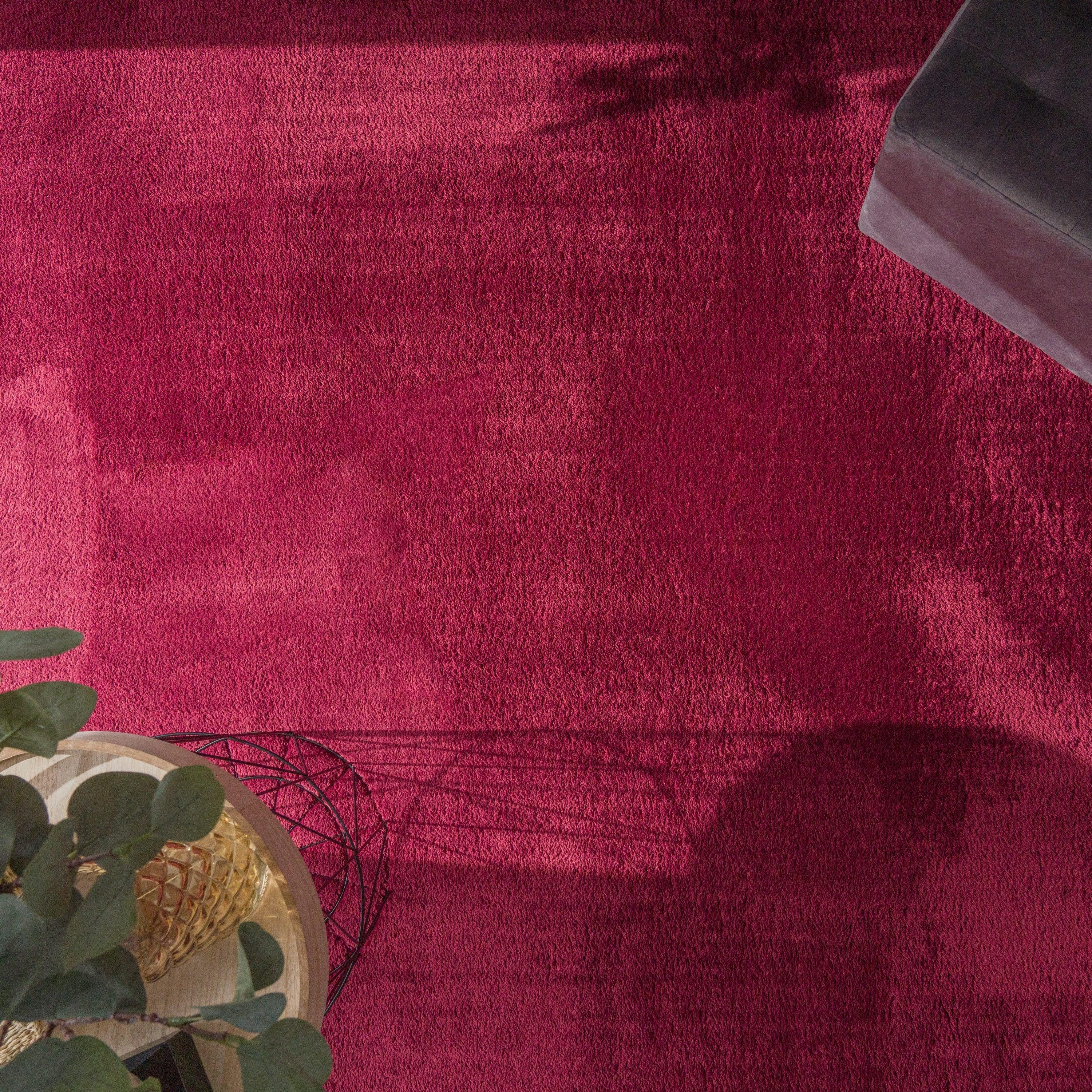 Soft Area Rug with Anti-Slip Backing Washable - Red RugYourHome