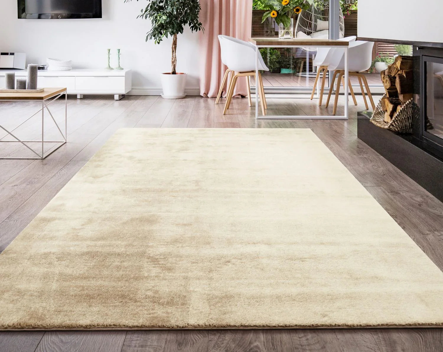 Soft Area Rug with Anti-Slip Backing Washable - Cream RugYourHome
