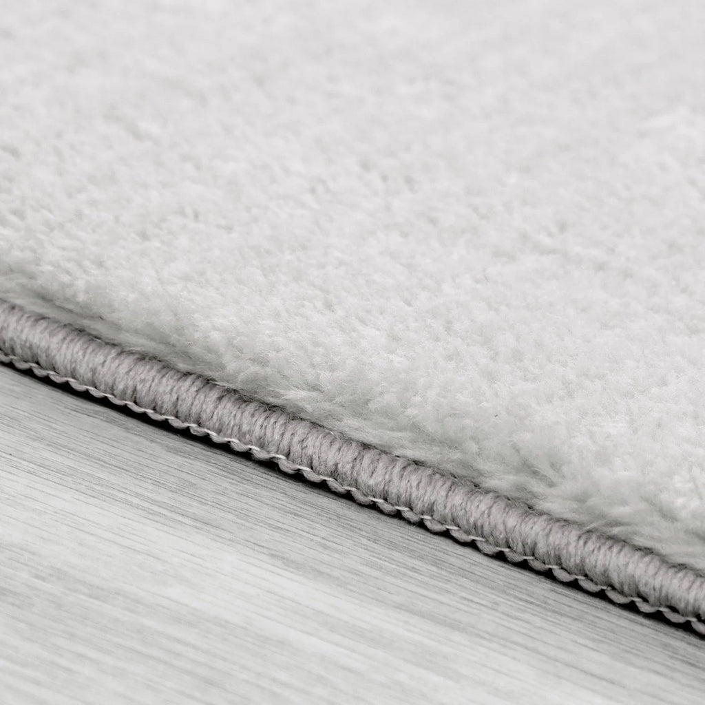 Soft Area Rug with Anti-Slip Backing Washable - Silver RugYourHome