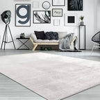Soft Area Rug with Anti-Slip Backing Washable - Silver RugYourHome
