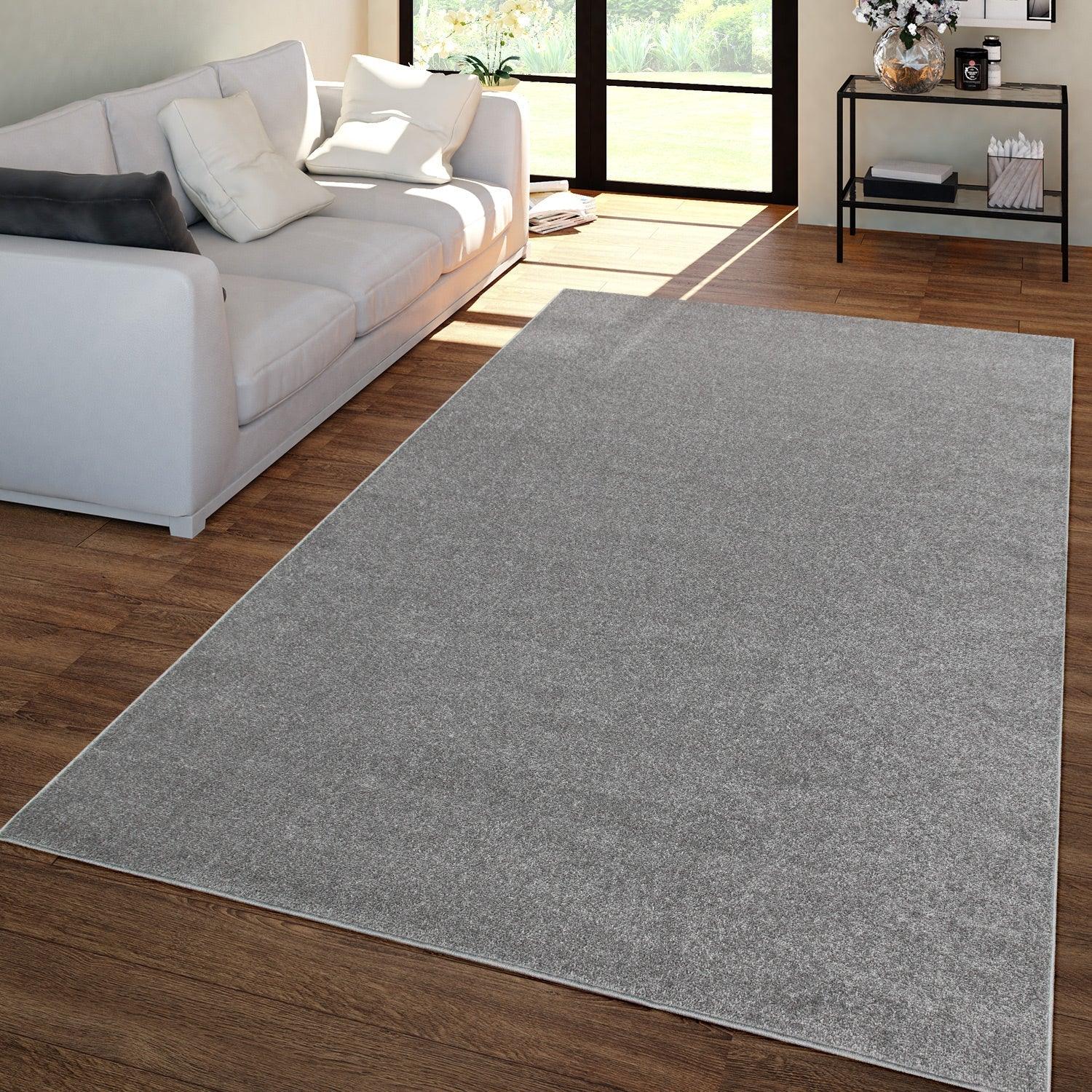 Solid Flatweave Rug Porto for Living Room - Anthracite RugYourHome