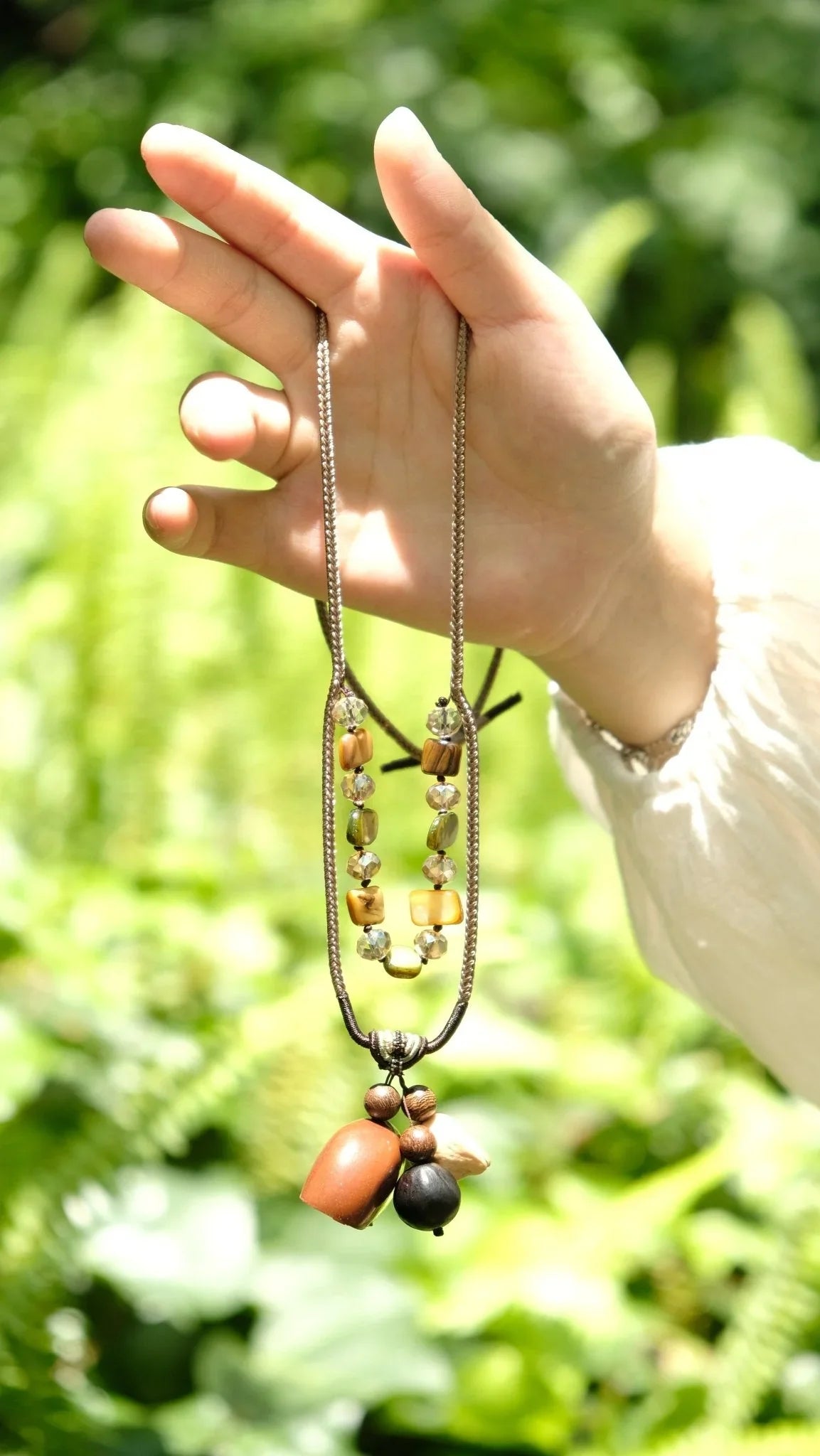 "Earthy Gem" Seed＆Stone Necklace