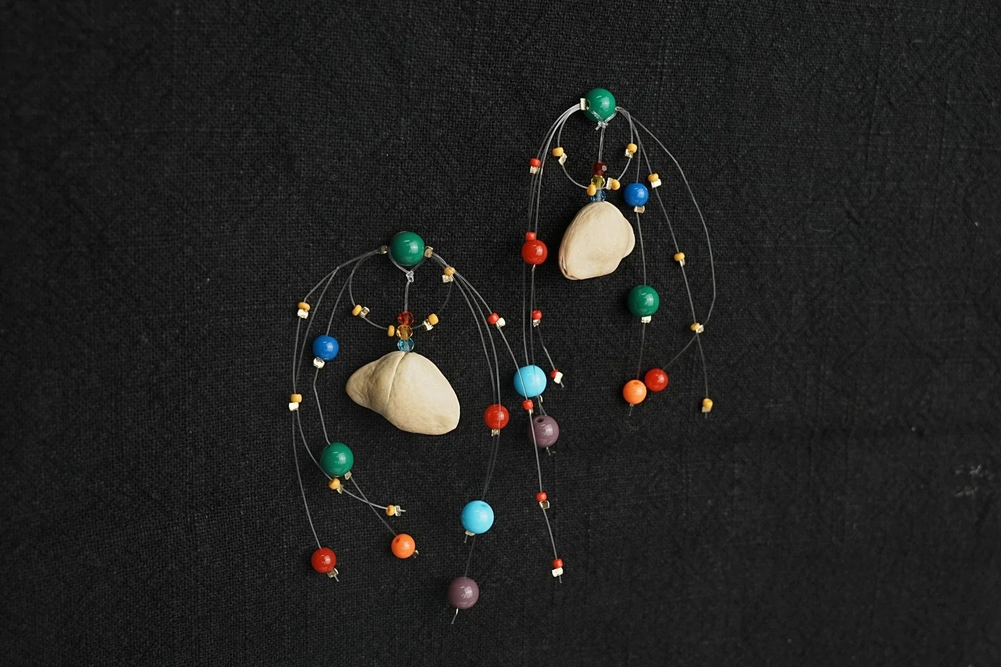 "Floating Carnival" Colorful Bead Seed Earrings