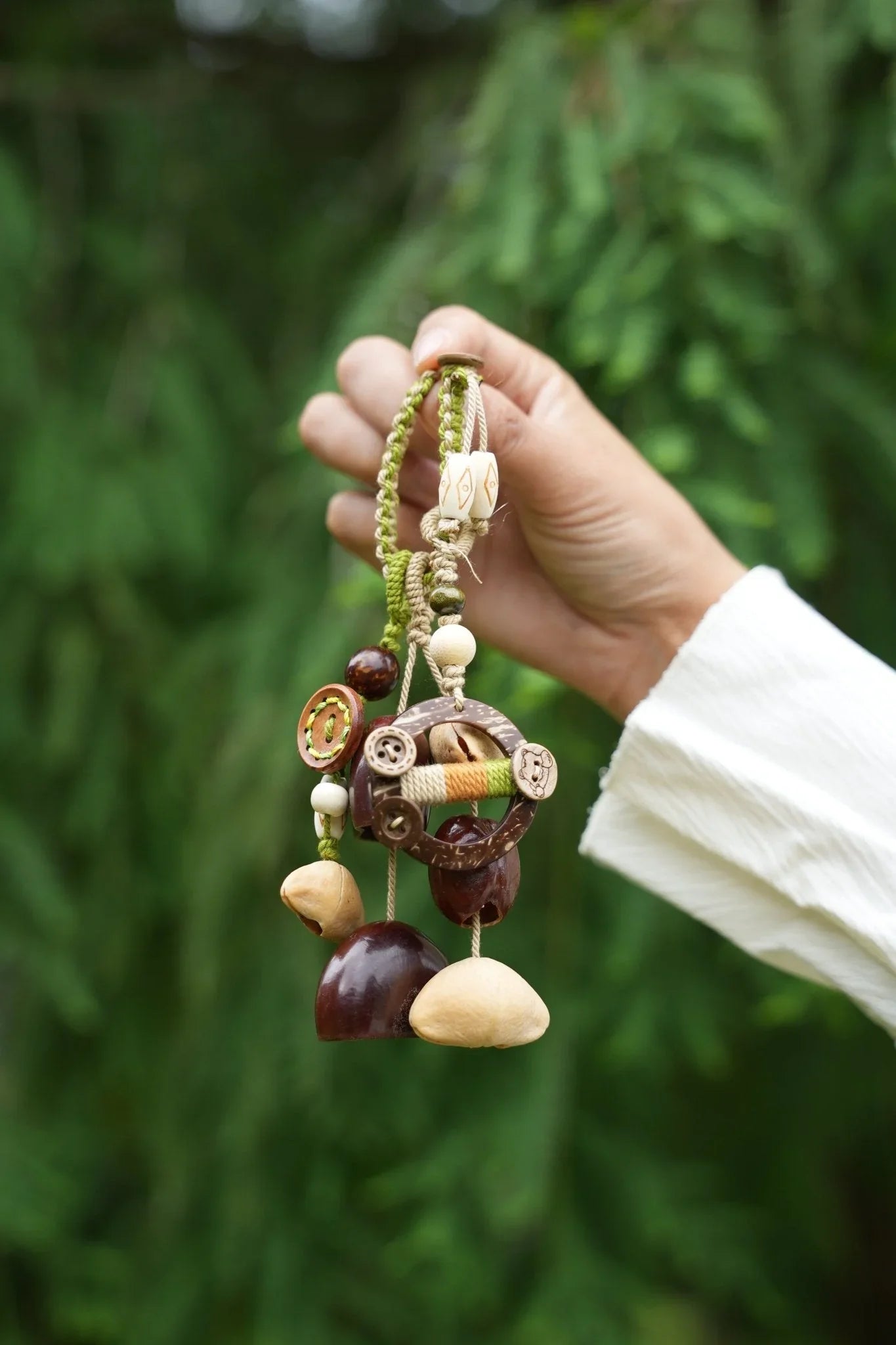 "Forest Wanderer" Seed Coconut Shell Bag Charm