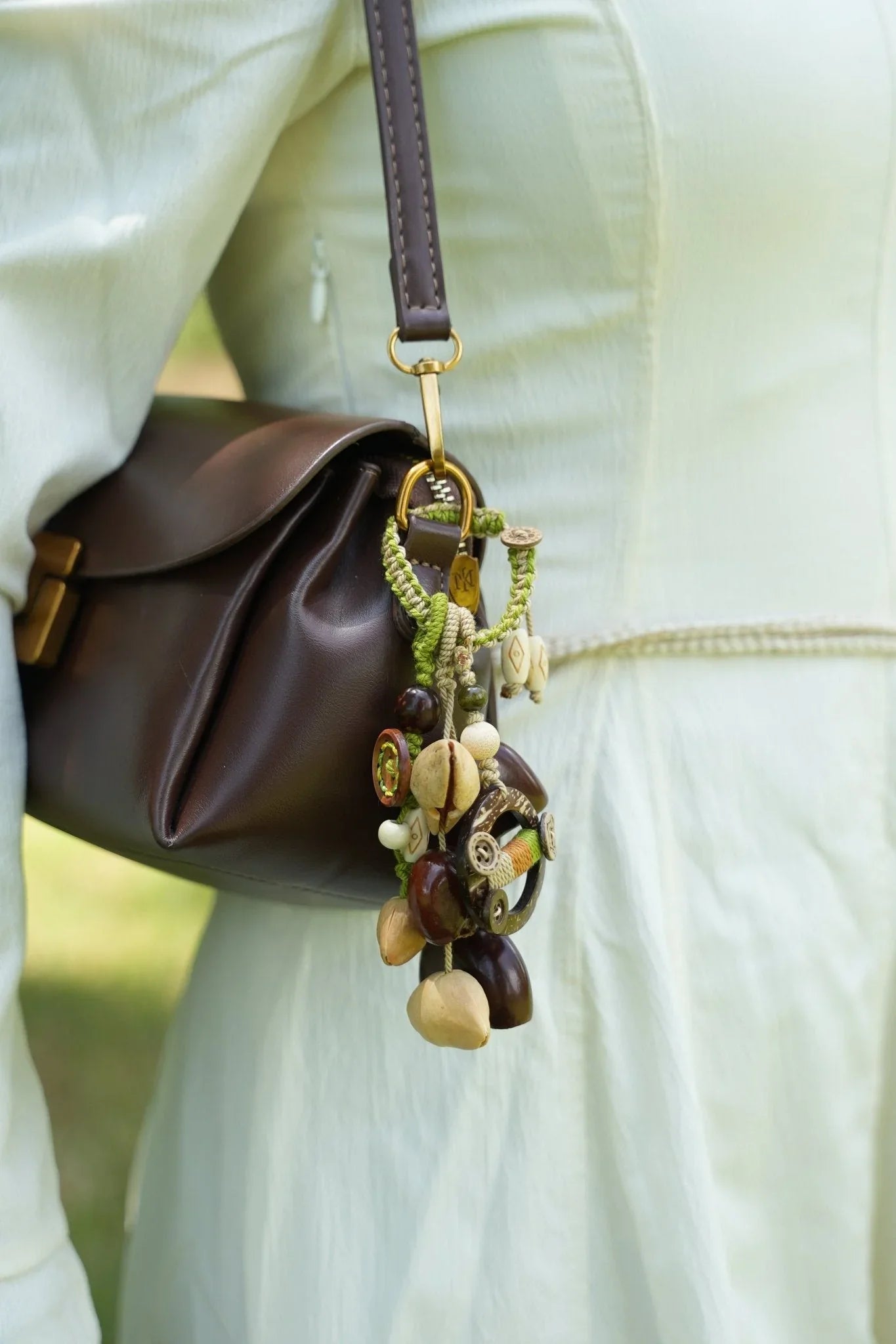 "Forest Wanderer" Seed Coconut Shell Bag Charm
