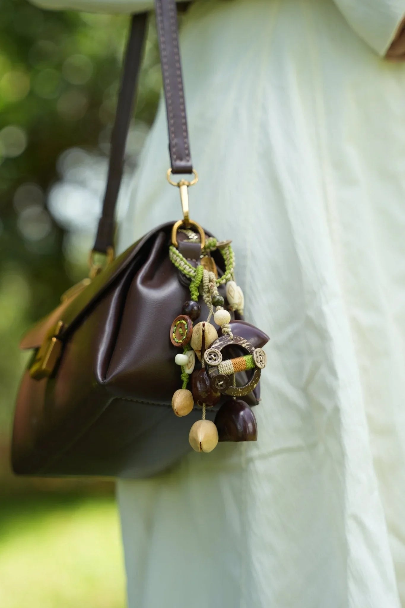 "Forest Wanderer" Seed Coconut Shell Bag Charm