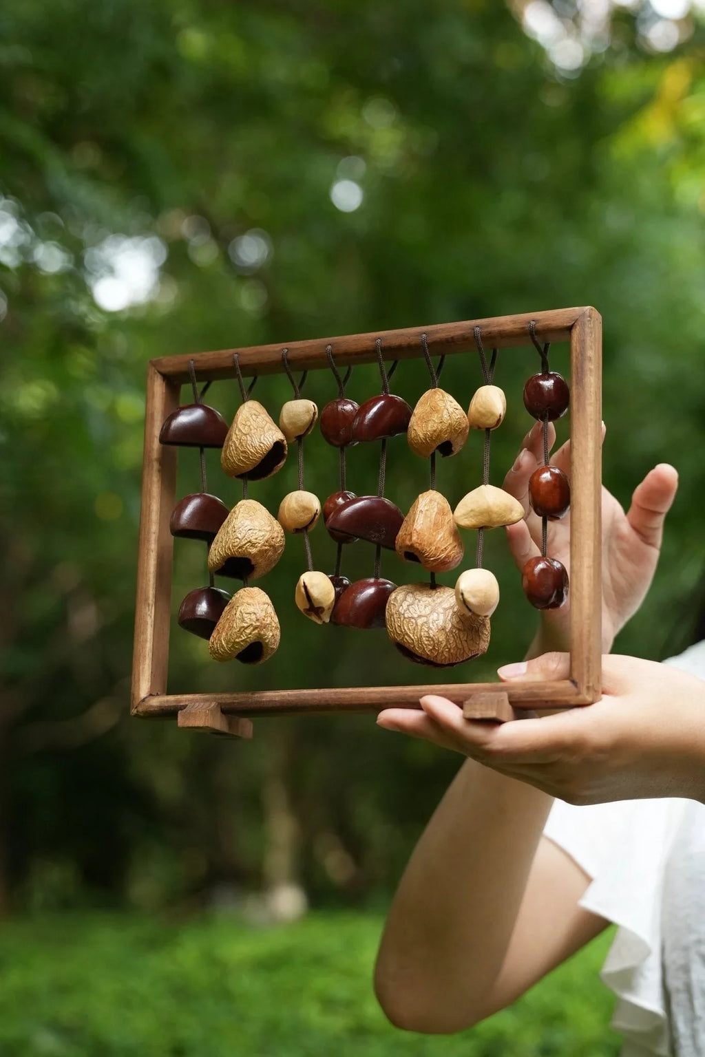 "Fruit Bell Harp" Vertical Seed Sound Sculpture