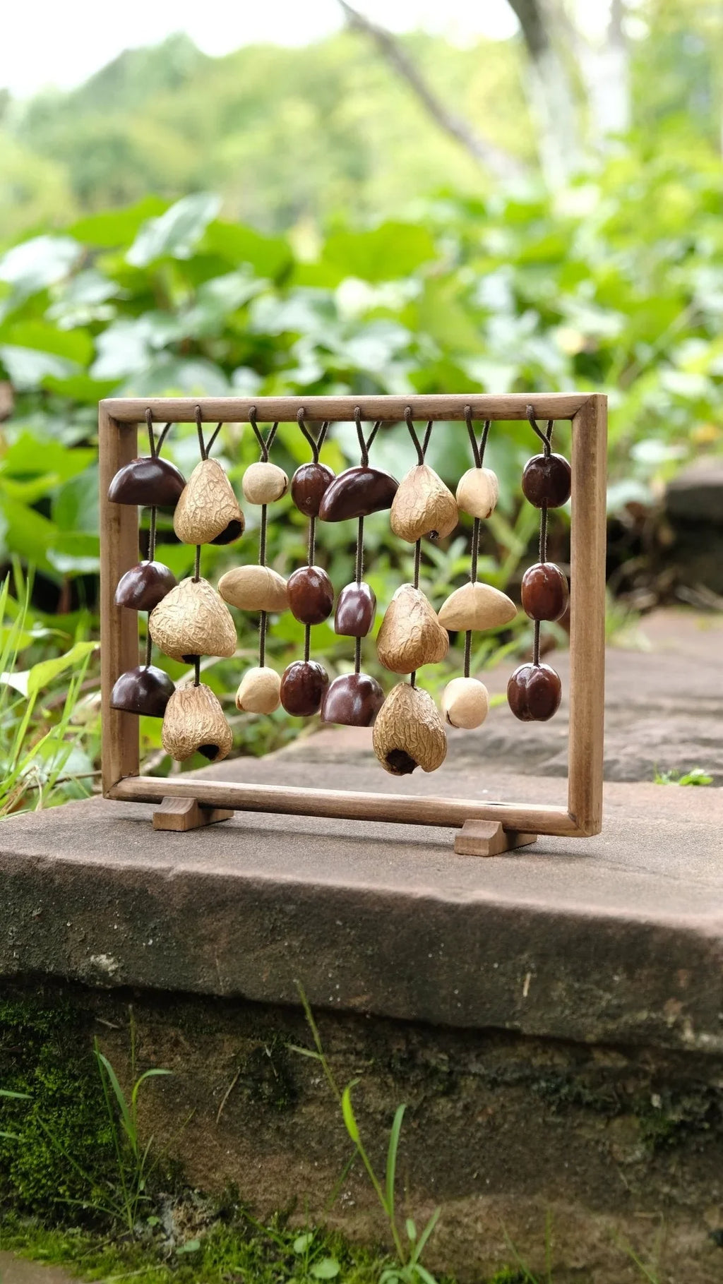 "Fruit Bell Harp" Vertical Seed Sound Sculpture