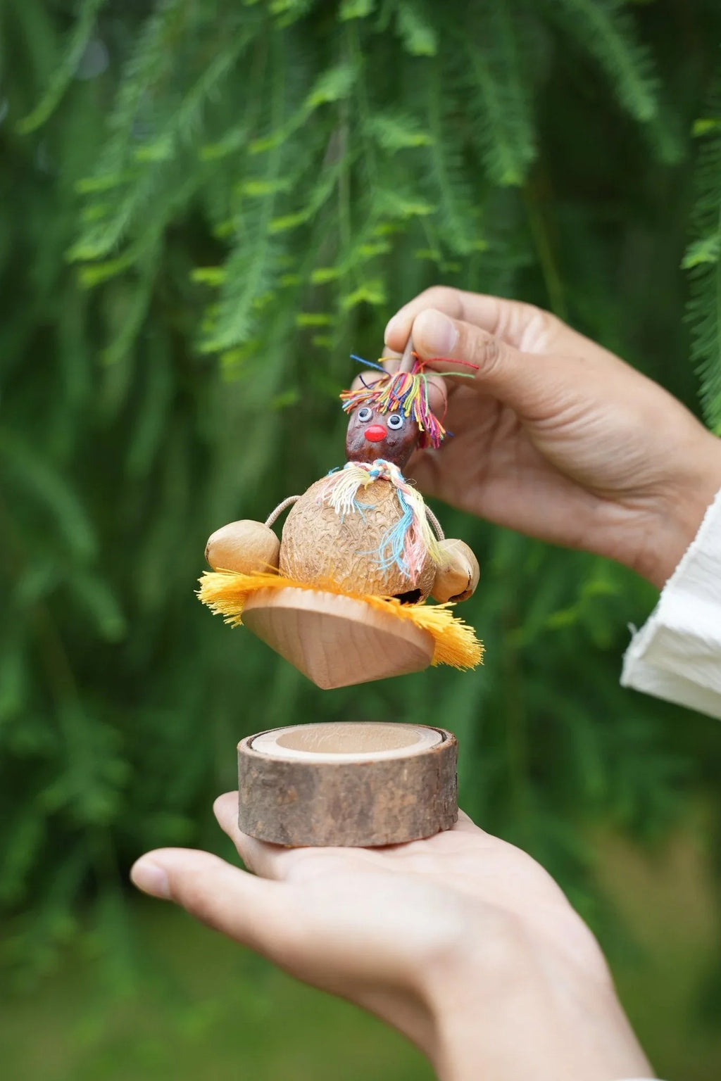 "The Hula Dancer" Coconut Shell Spinning Top