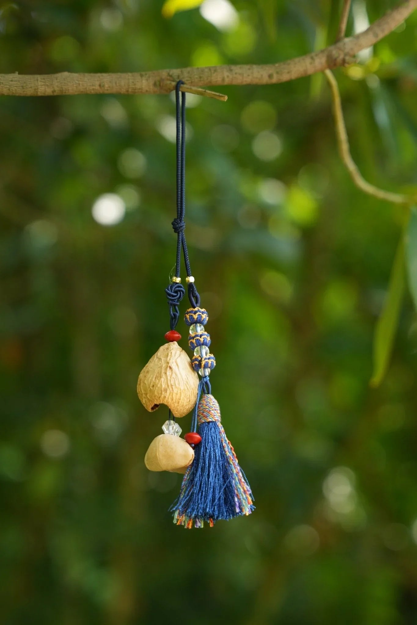 "Indigo Guardian" Tassel Seed Charm
