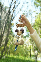 "Indigo Harvest" Rattan Shibori Seed Chime