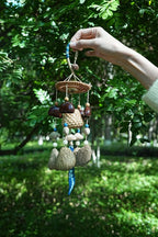"Indigo Harvest" Rattan Shibori Seed Chime