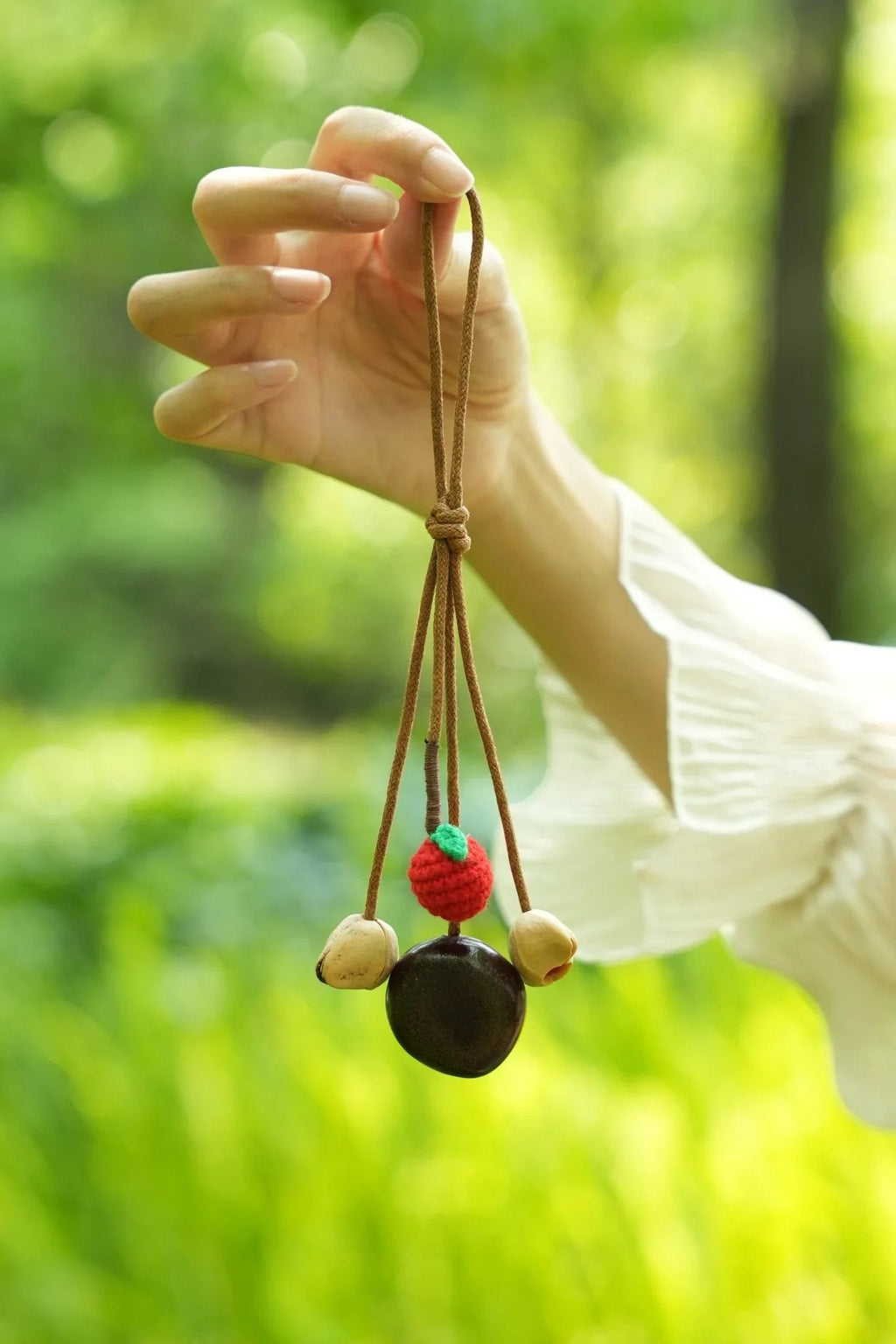 "Little Harvest" Crocheted Fruit Seed Charm