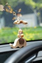 "Lucky Gourd Rider" Calabash Elephant Car Ornament