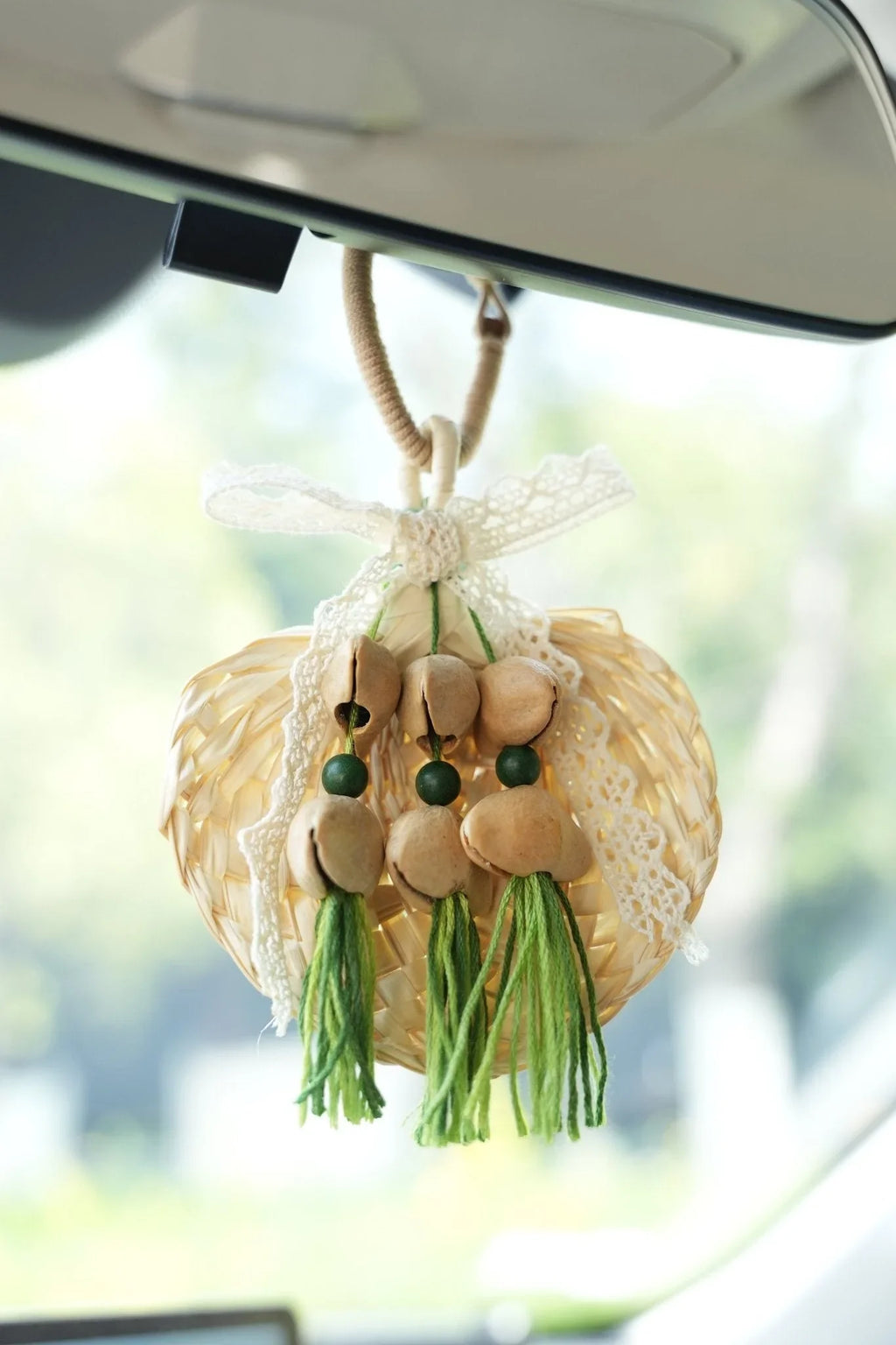"Meadow Breeze" Woven Straw Fan Ornament