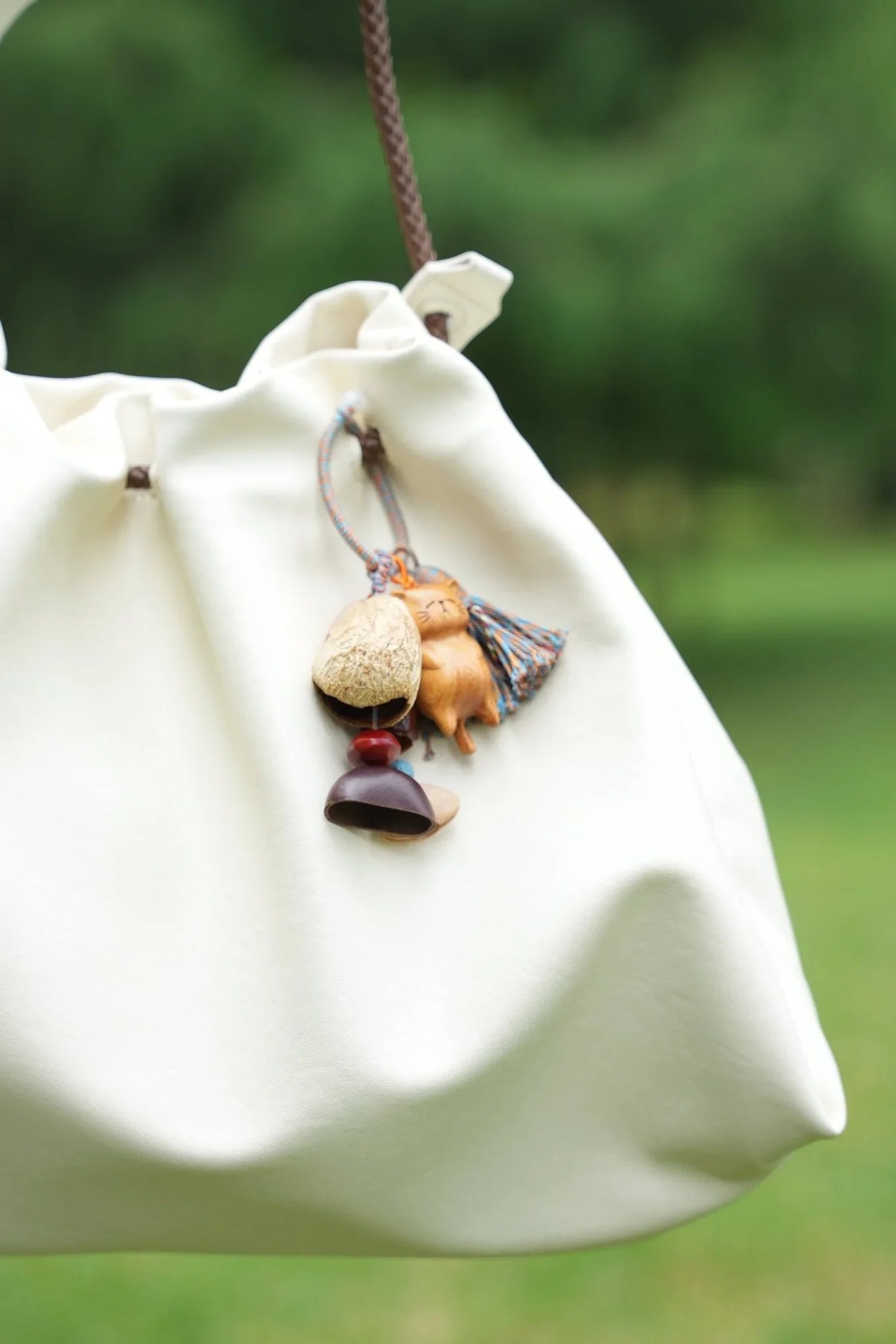 "The Naptime Kitty" Wood Cat Seed Charm