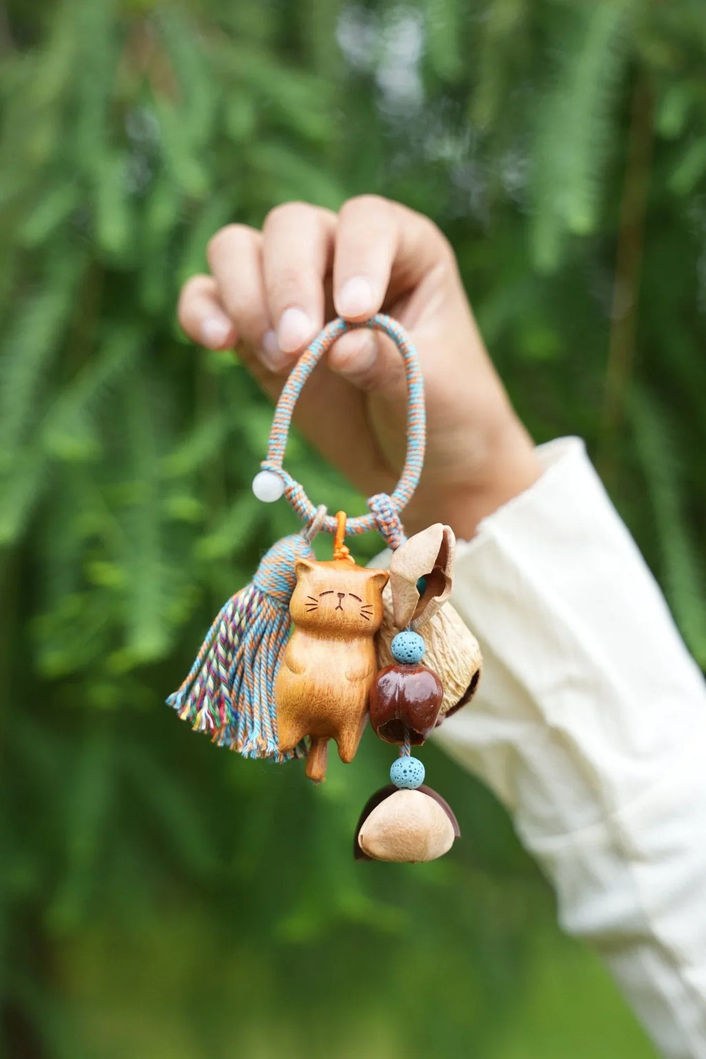 "The Naptime Kitty" Wood Cat Seed Charm