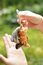 "The Naptime Kitty" Wood Cat Seed Charm
