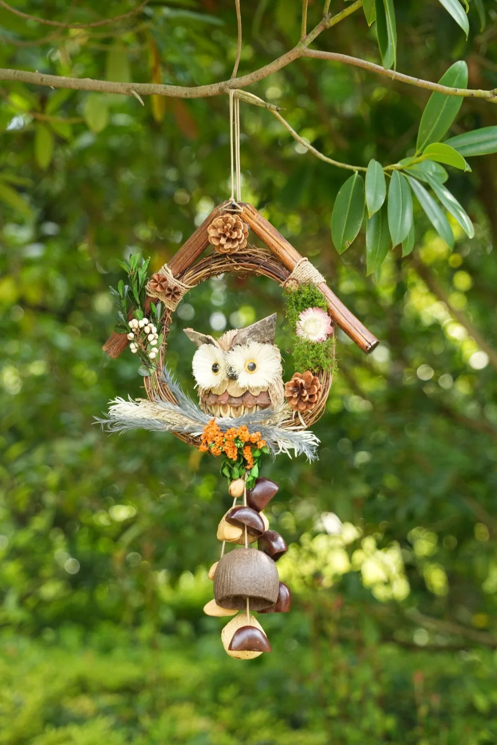 "The Owl's Forest Home" Wreath Chime