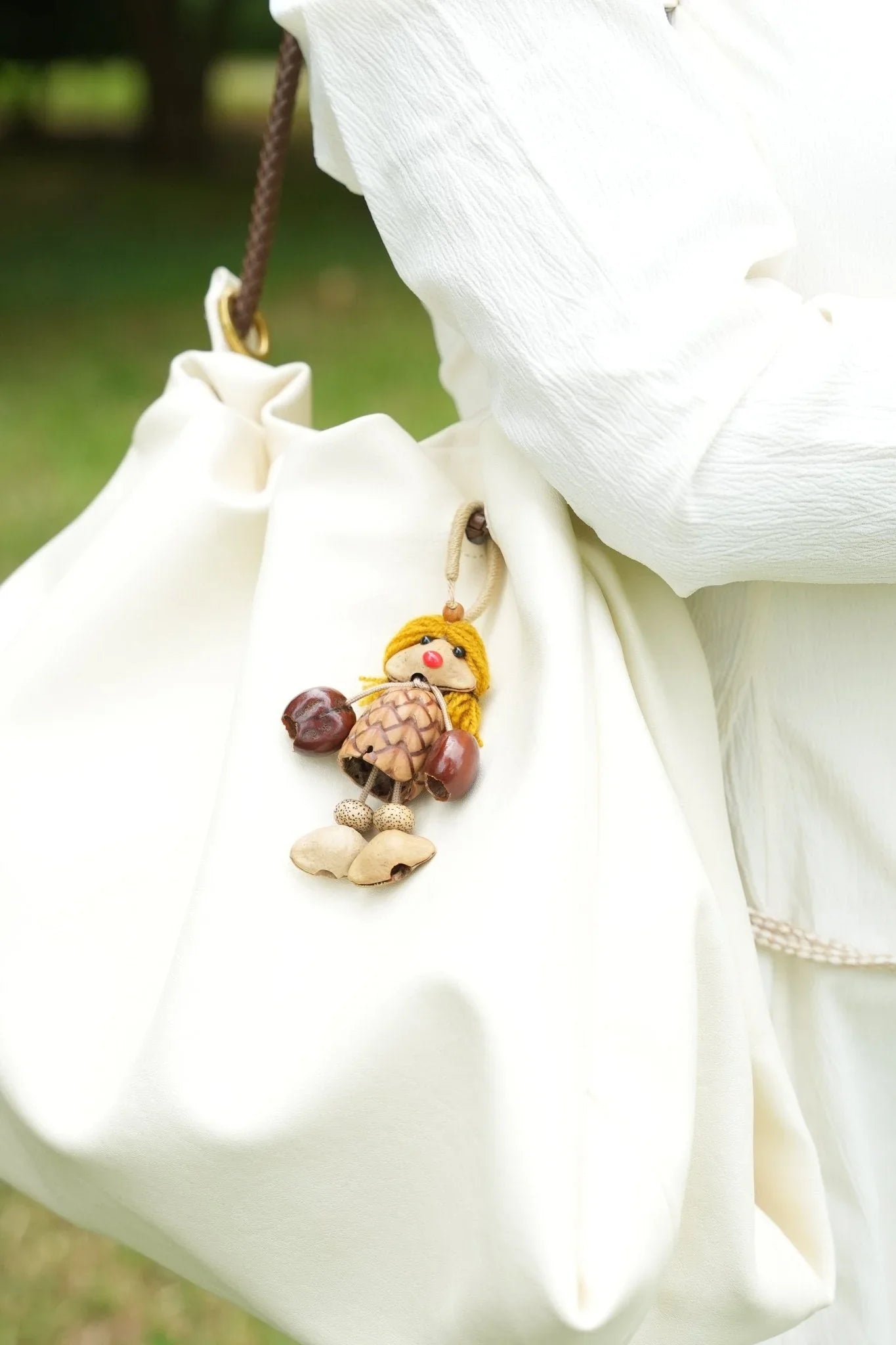 "Pinecone Pixie" Nut Shell Doll Charm
