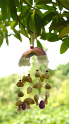 "The Rainbow Dream" - Handcrafted Felt Rainbow & Nut Shell Mobile Charm