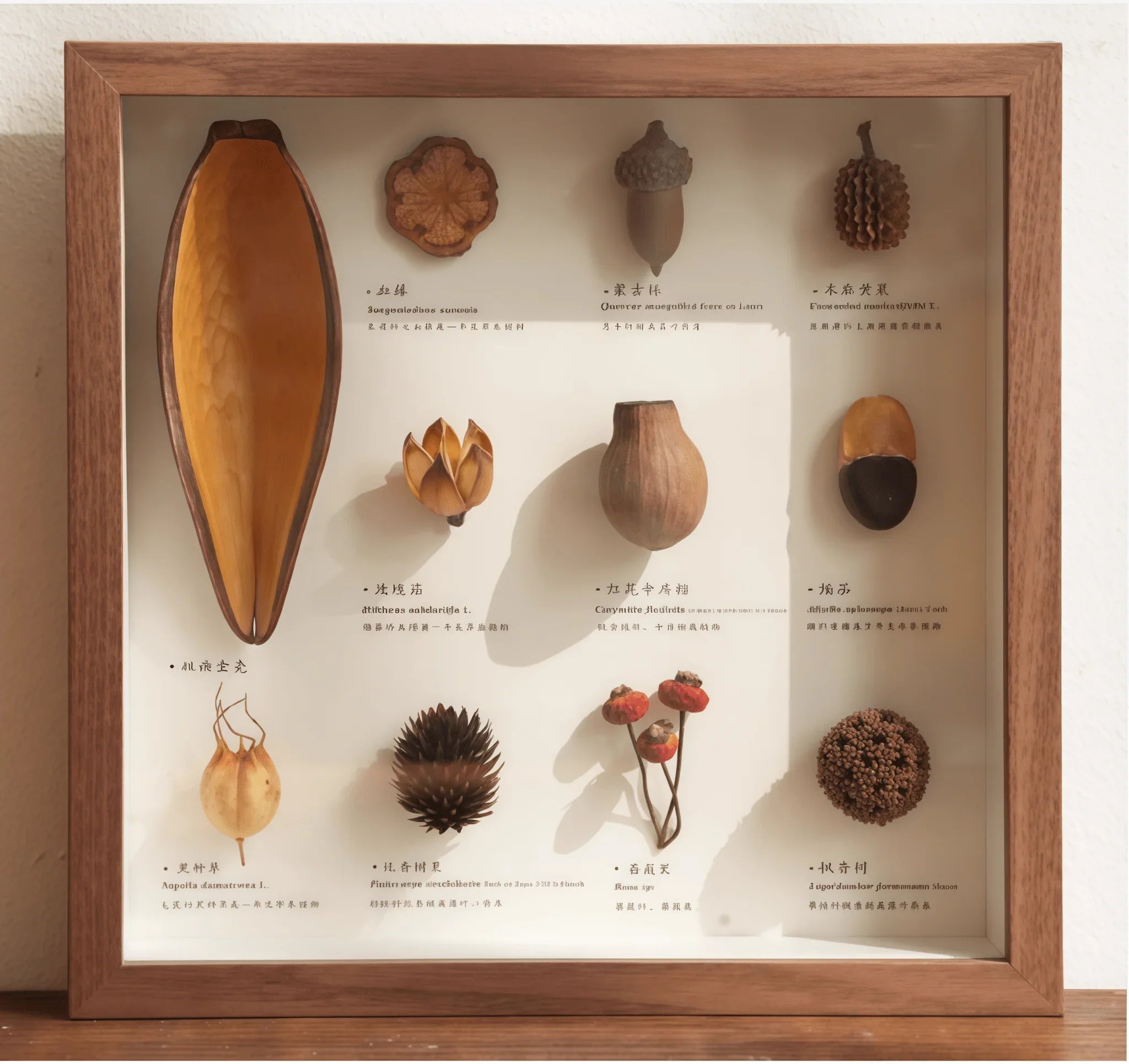 "The Rainforest Seed Vault" Tropical Specimen Shadow Box