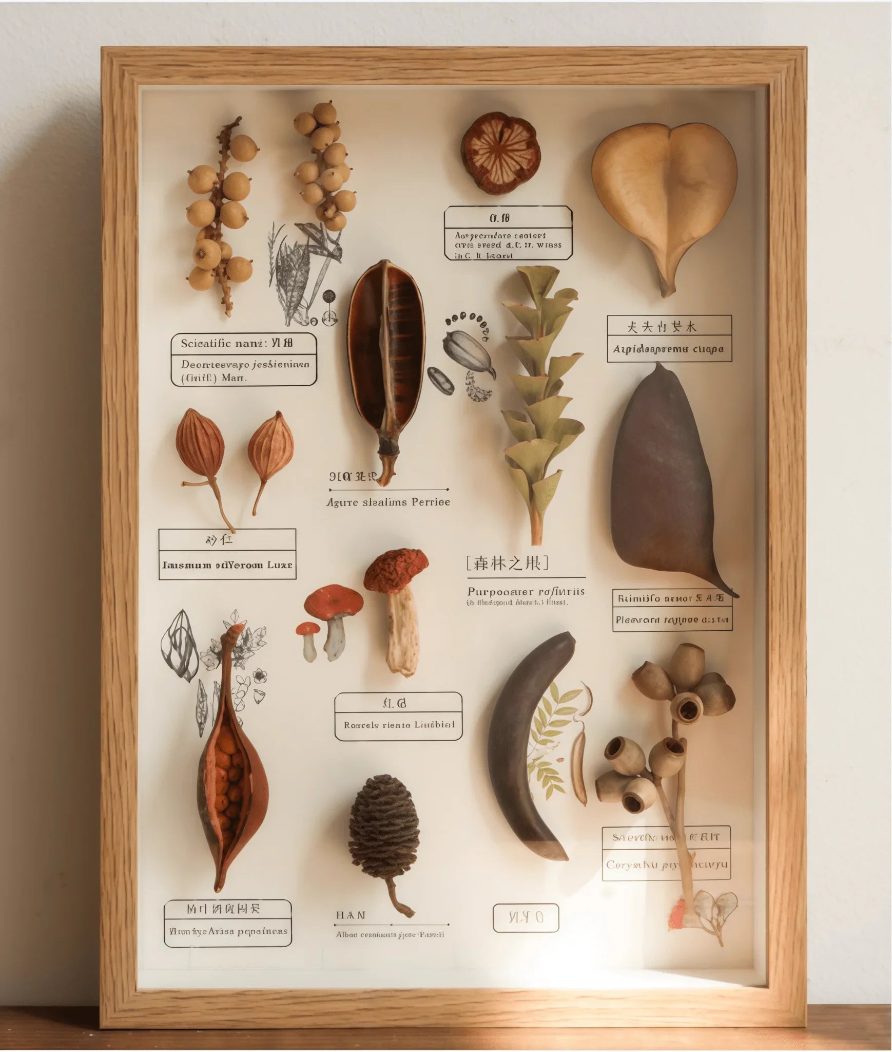 "The Rainforest Seed Vault" Tropical Specimen Shadow Box