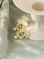 "Singing Garden" Real Viola Pansy Earrings