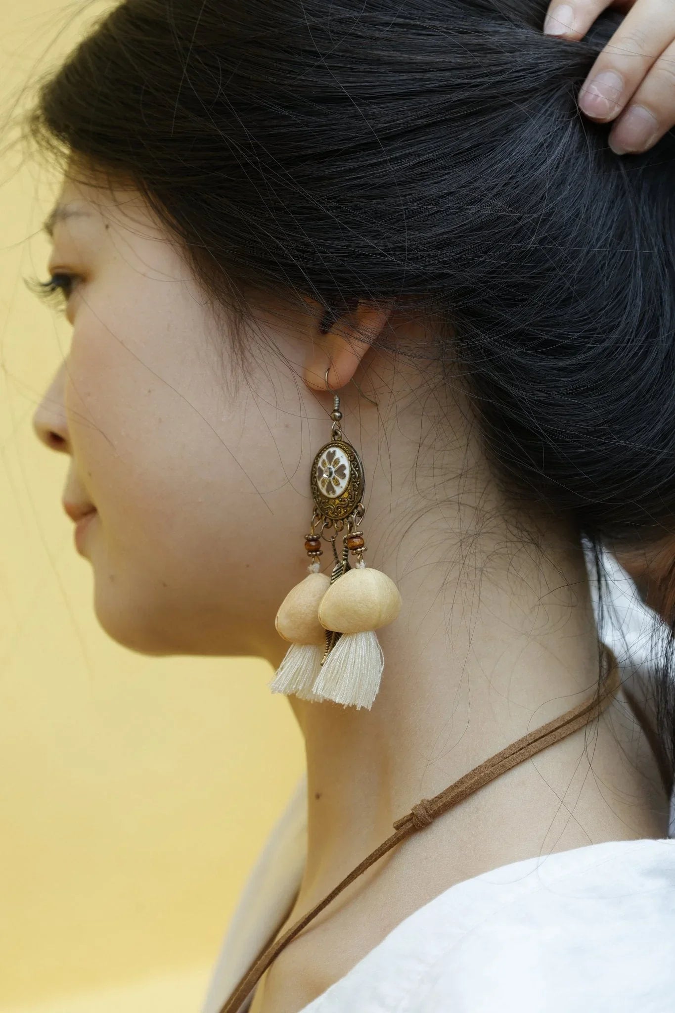 "Vintage Blossom" Antique Floral Seed Earrings
