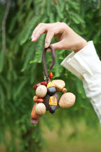 "The Woodland Harvest" - Mixed Forest Nut Cluster Charm with Lucky Red Seeds