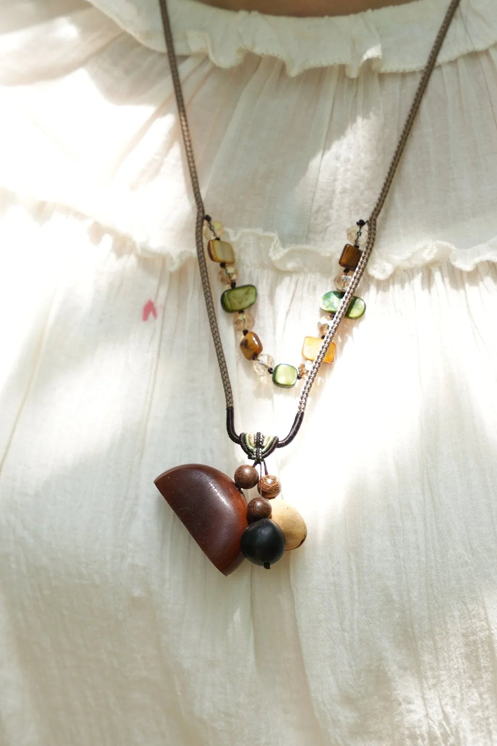 "The Woodland Tales" Seed Wood Necklace