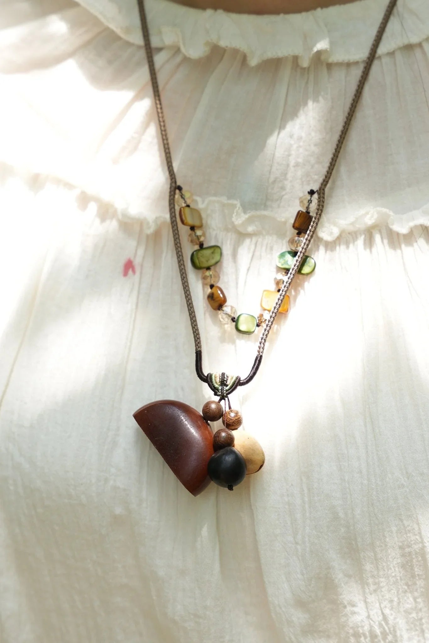 "The Woodland Tales" Seed Wood Necklace